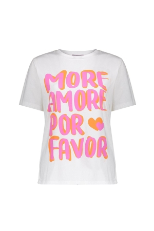 Geisha T-shirt 'Amore' 00000 White/pink