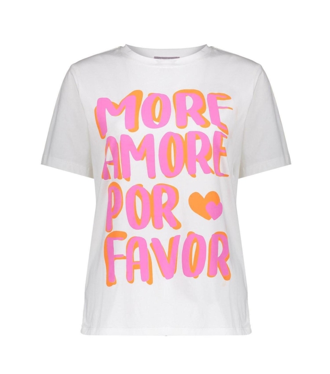 Geisha T-shirt 'Amore' 00000 White/pink
