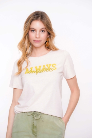 Geisha T-shirt always inspire 720 Sand/green