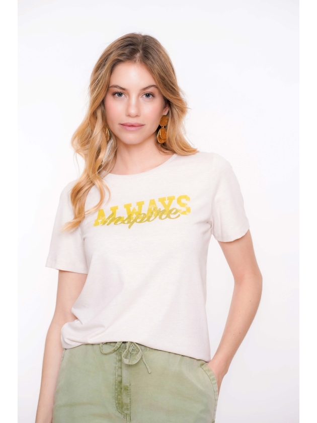 Geisha T-shirt always inspire 720 Sand/green