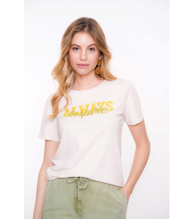 Geisha T-shirt always inspire 720 Sand/green