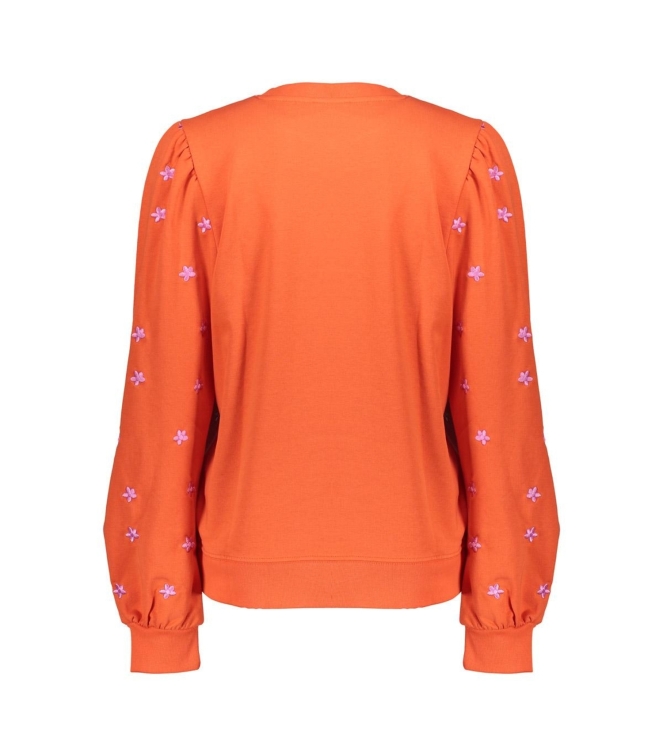 Geisha Sweater embroiderd flowers 220 Coral/pink