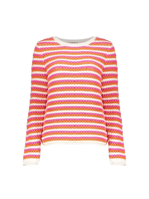 Geisha Pullover ajour stripes 250 Orange