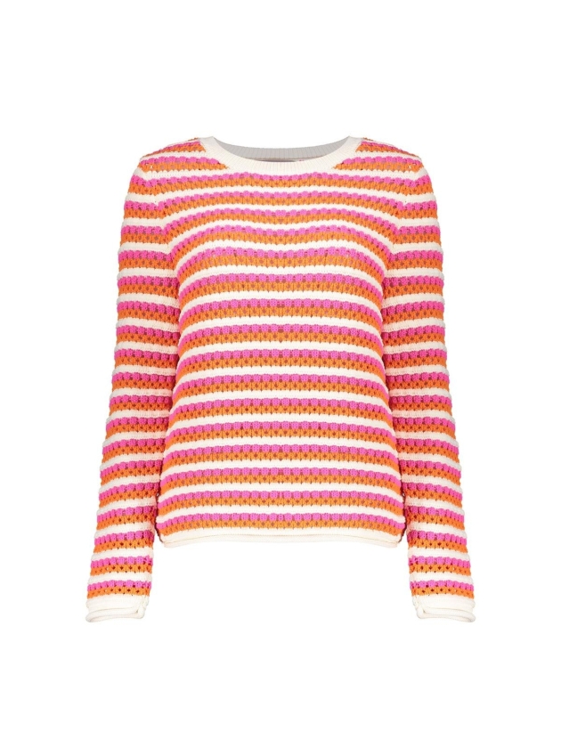 Geisha Pullover ajour stripes 250 Orange