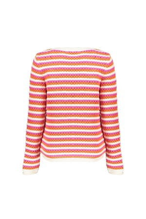 Geisha Pullover ajour stripes 250 Orange