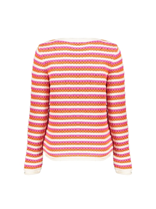 Geisha Pullover ajour stripes 250 Orange