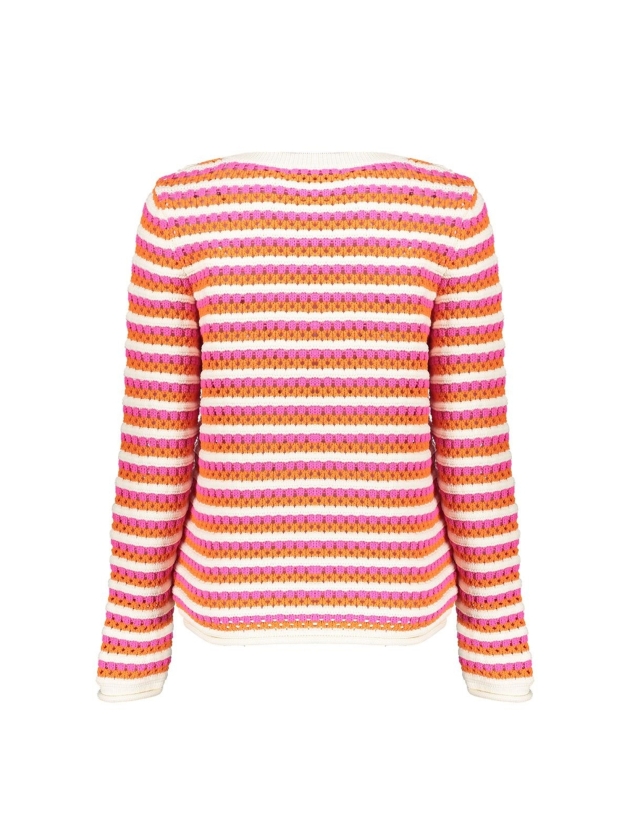 Geisha Pullover ajour stripes 250 Orange