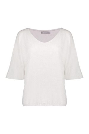 Geisha Pullover V-neck 3/4 sl 000721 Light sand/silver