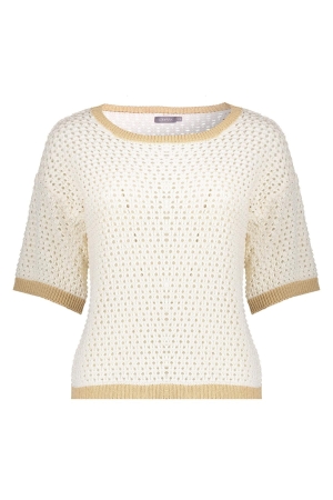 Geisha Pullover crochet 2 colors 010 Off white