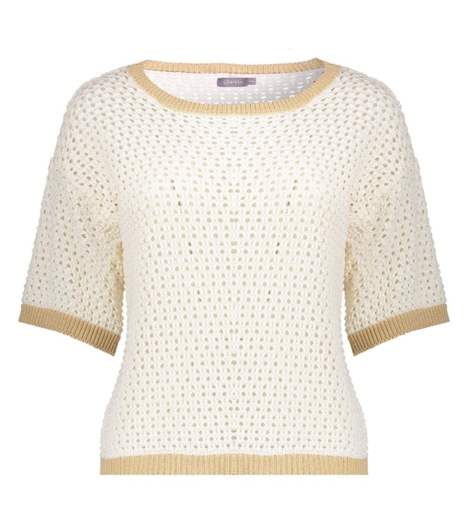 Geisha Pullover crochet 2 colors 010 Off white