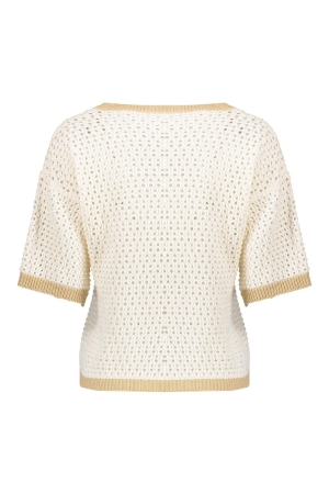Geisha Pullover crochet 2 colors 010 Off white