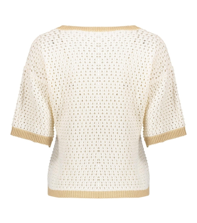 Geisha Pullover crochet 2 colors 010 Off white