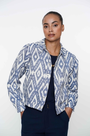 Geisha Bomber 18 Ecru/blue