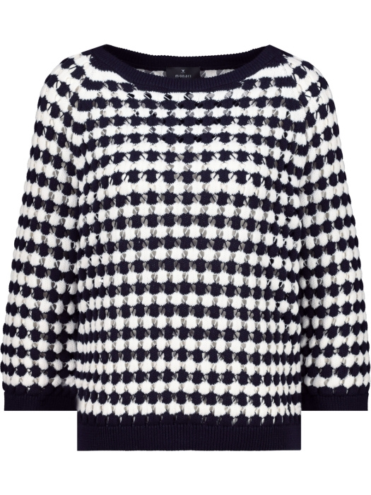 Monari Pullover 798 Deep ocean ringel