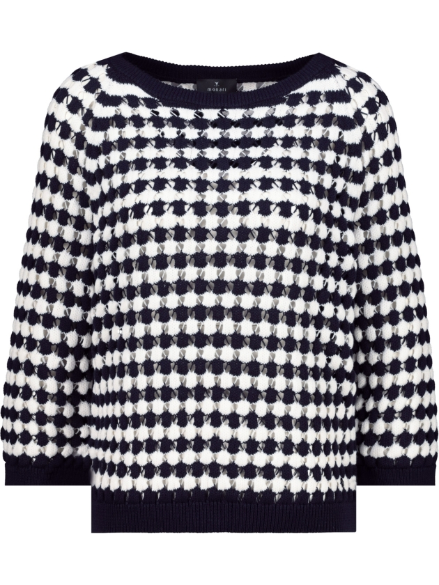 Monari Pullover 798 Deep ocean ringel