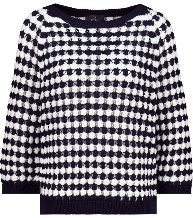 Monari Pullover 798 Deep ocean ringel