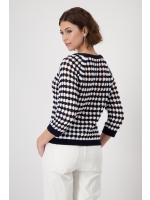 Monari Pullover 798 Deep ocean ringel