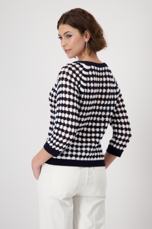 Monari Pullover 798 Deep ocean ringel