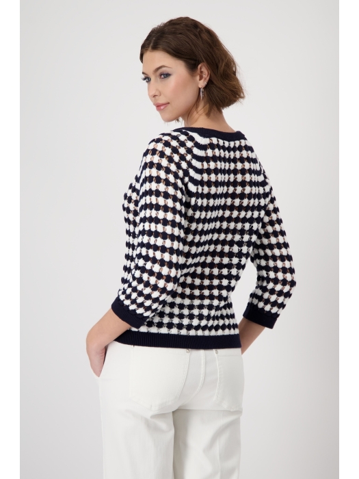 Monari Pullover 798 Deep ocean ringel
