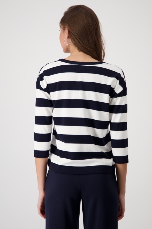 Monari Sweatshirt 798 Deep ocean ringel
