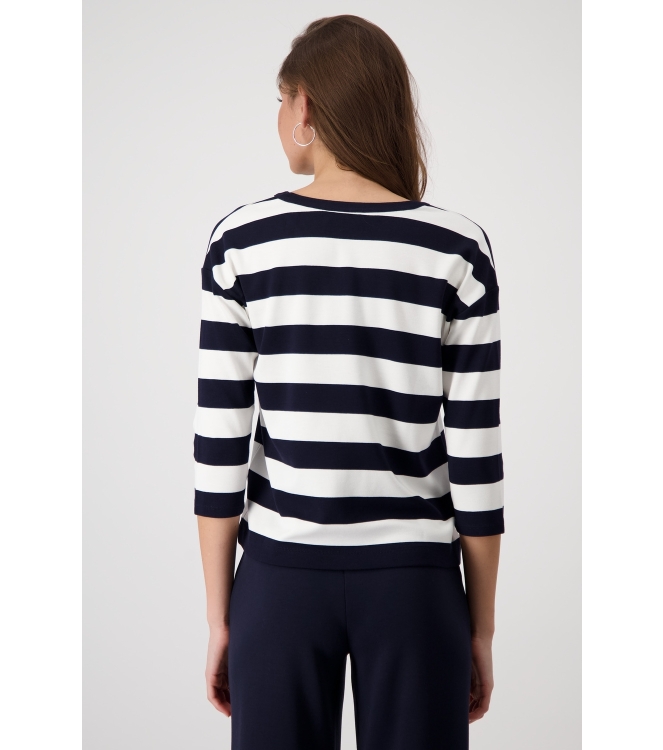 Monari Sweatshirt 798 Deep ocean ringel