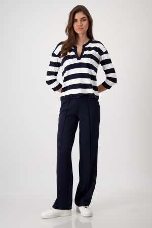 Monari Sweatshirt 798 Deep ocean ringel