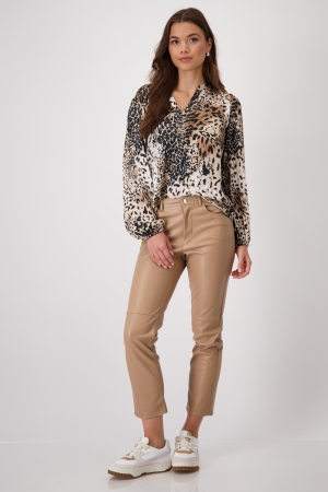 Monari Bluse 141 Creamy beige gemustert