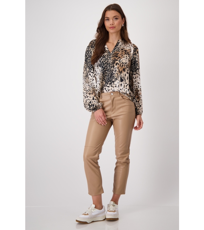 Monari Bluse 141 Creamy beige gemustert