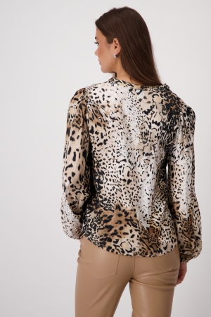 Monari Bluse 141 Creamy beige gemustert