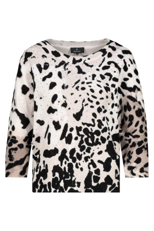 Monari Pullover 141 Creamy beige gemustert