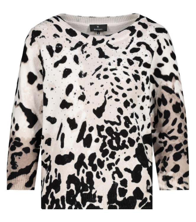 Monari Pullover 141 Creamy beige gemustert