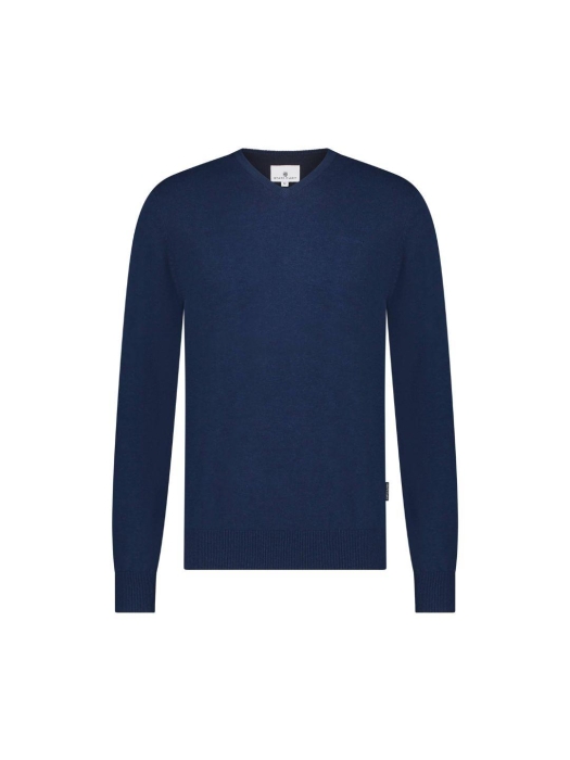 State of Art Pullover V-Neck Plai Kobalt