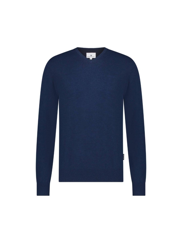 State of Art Pullover V-Neck Plai Kobalt