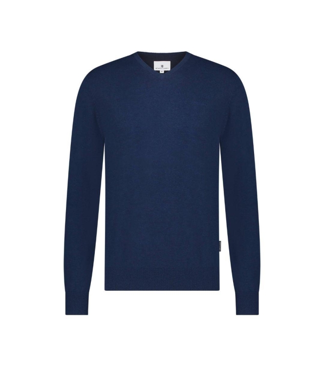 State of Art Pullover V-Neck Plai Kobalt
