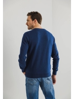 State of Art Pullover V-Neck Plai Kobalt