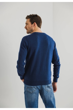 State of Art Pullover V-Neck Plai Kobalt