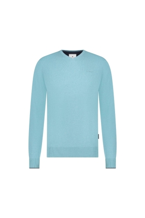 State of Art Pullover V-Neck Plai Mintblauw