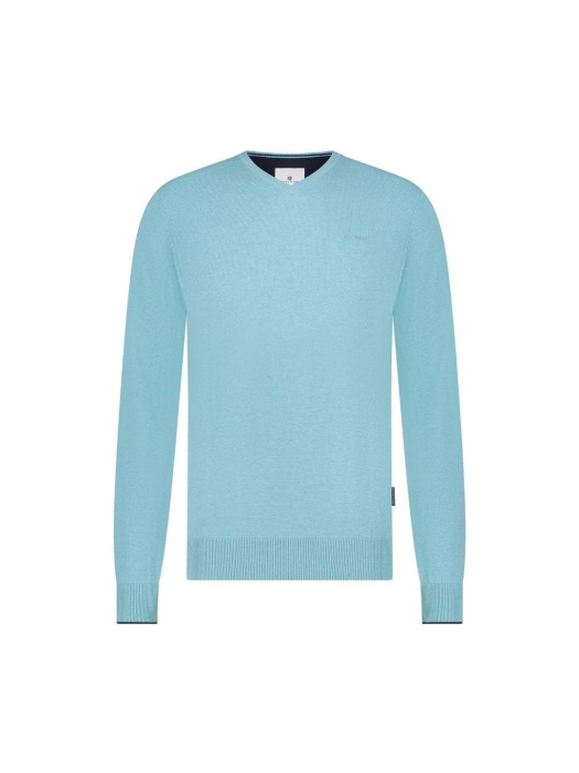 State of Art Pullover V-Neck Plai Mintblauw