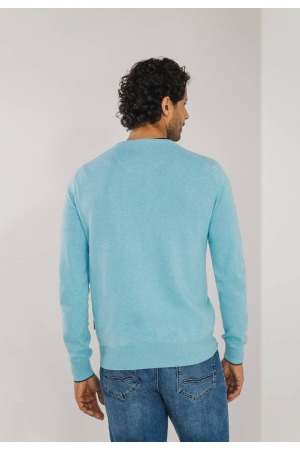 State of Art Pullover V-Neck Plai Mintblauw