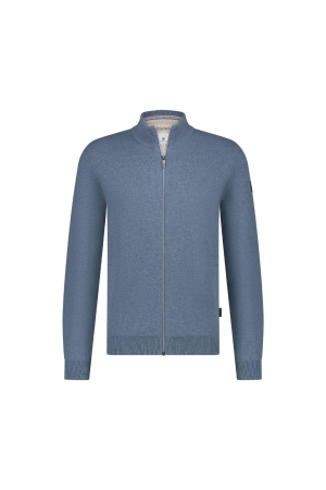 State of Art Cardigan Plain Patte Grijsblauw