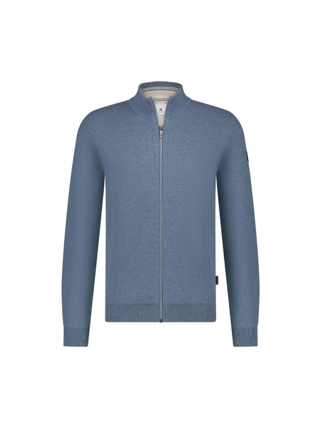 State of Art Cardigan Plain Patte Grijsblauw