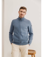 State of Art Cardigan Plain Patte Grijsblauw