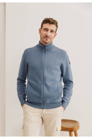 State of Art Cardigan Plain Patte Grijsblauw