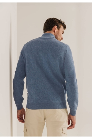 State of Art Cardigan Plain Patte Grijsblauw