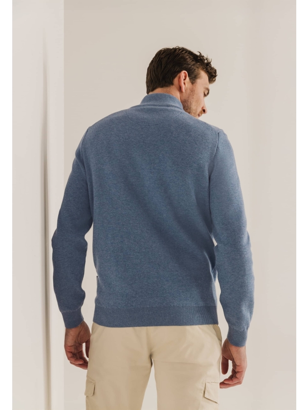 State of Art Cardigan Plain Patte Grijsblauw
