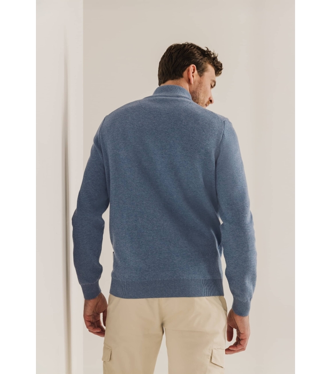 State of Art Cardigan Plain Patte Grijsblauw