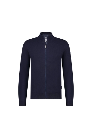State of Art Cardigan Plain Patte Donkerblauw