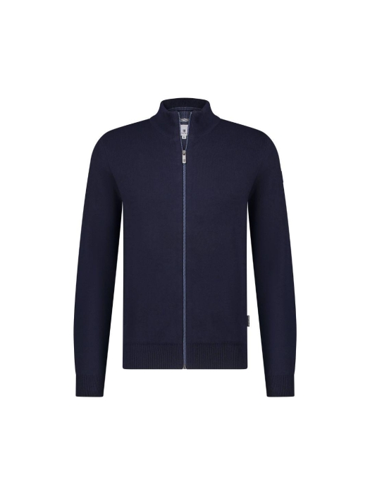 State of Art Cardigan Plain Patte Donkerblauw