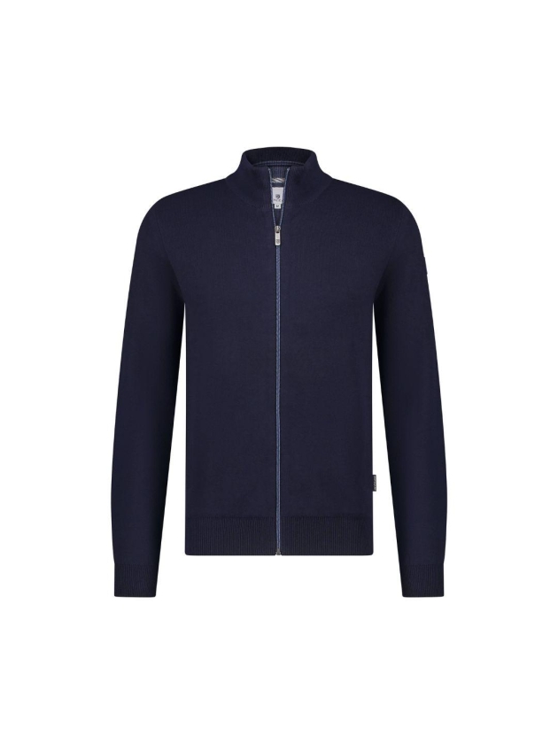 State of Art Cardigan Plain Patte Donkerblauw