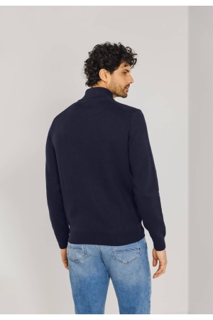 State of Art Cardigan Plain Patte Donkerblauw